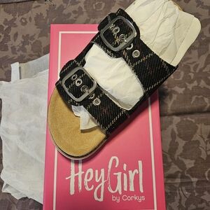 Corkys Hey Girl Plaid Sandals